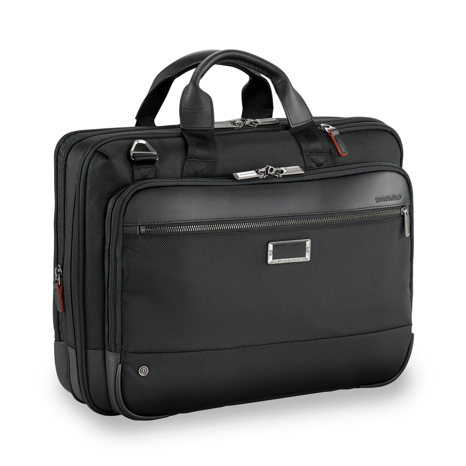 DISCONTINUED- Briggs & Riley @WORK Collection Expandable Zippered Briefcase- KB425X Black