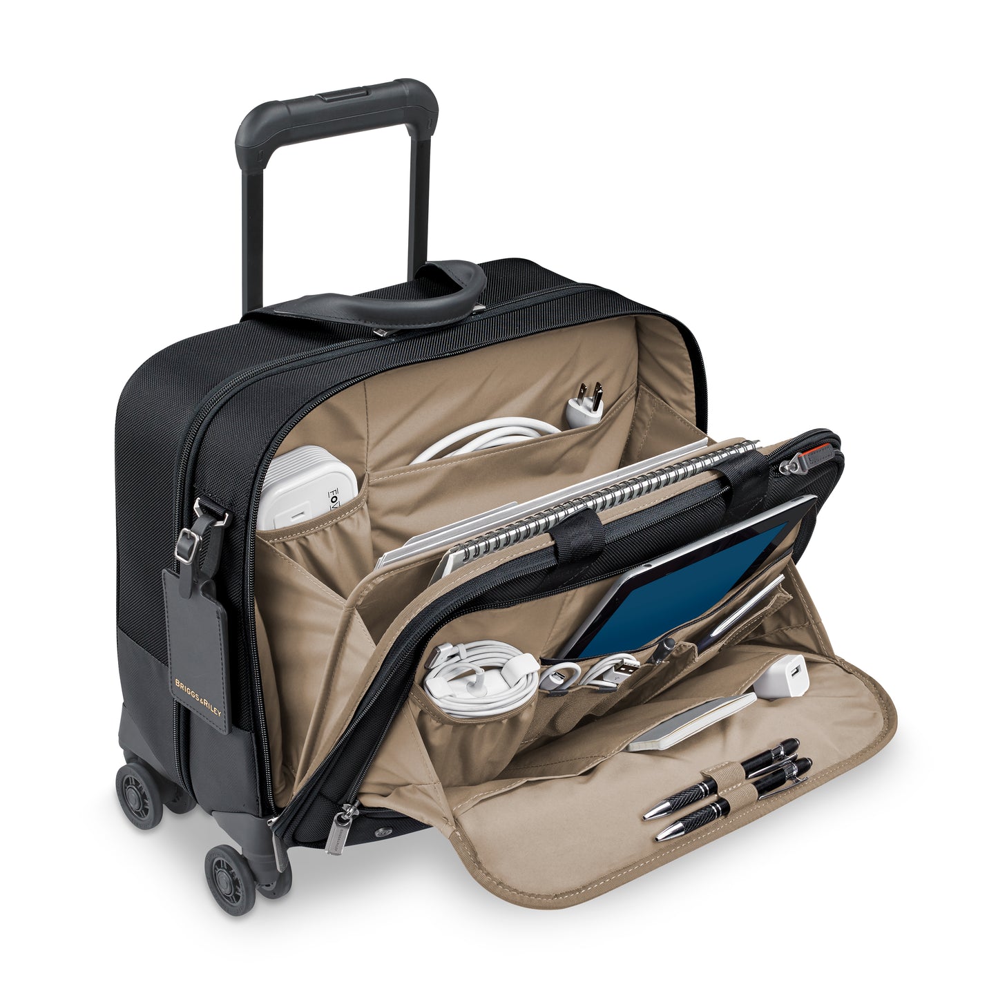 DISCONTINUED- Briggs & Riley @WORK Collection Softside Spinner Zippered Briefcase- KR420SP