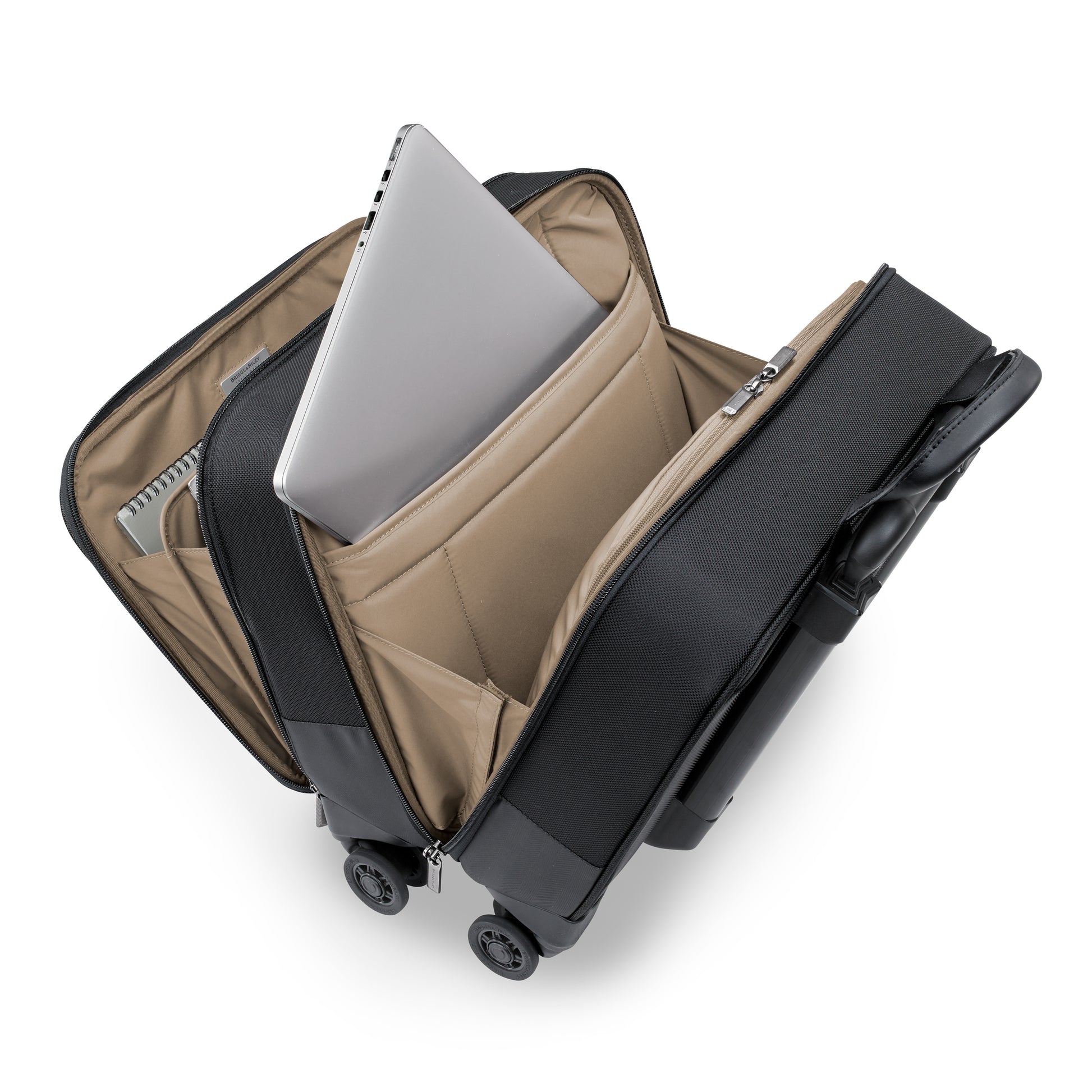 DISCONTINUED- Briggs & Riley @WORK Collection Softside Spinner Zippered Briefcase- KR420SP