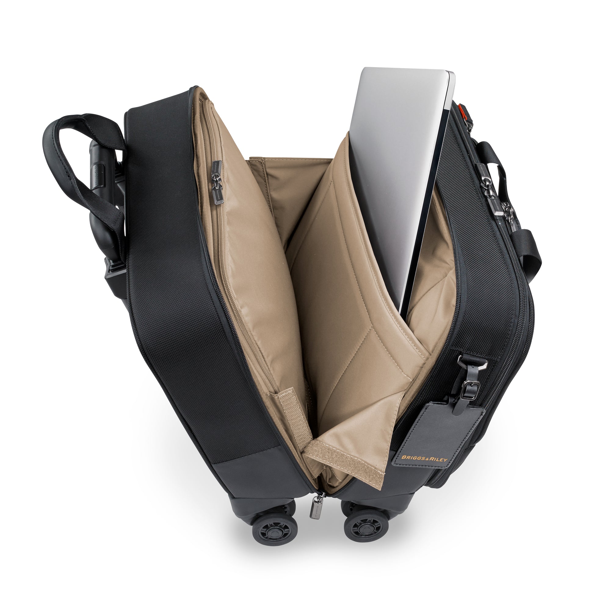 DISCONTINUED- Briggs & Riley @WORK Collection Softside Spinner Zippered Briefcase- KR420SP