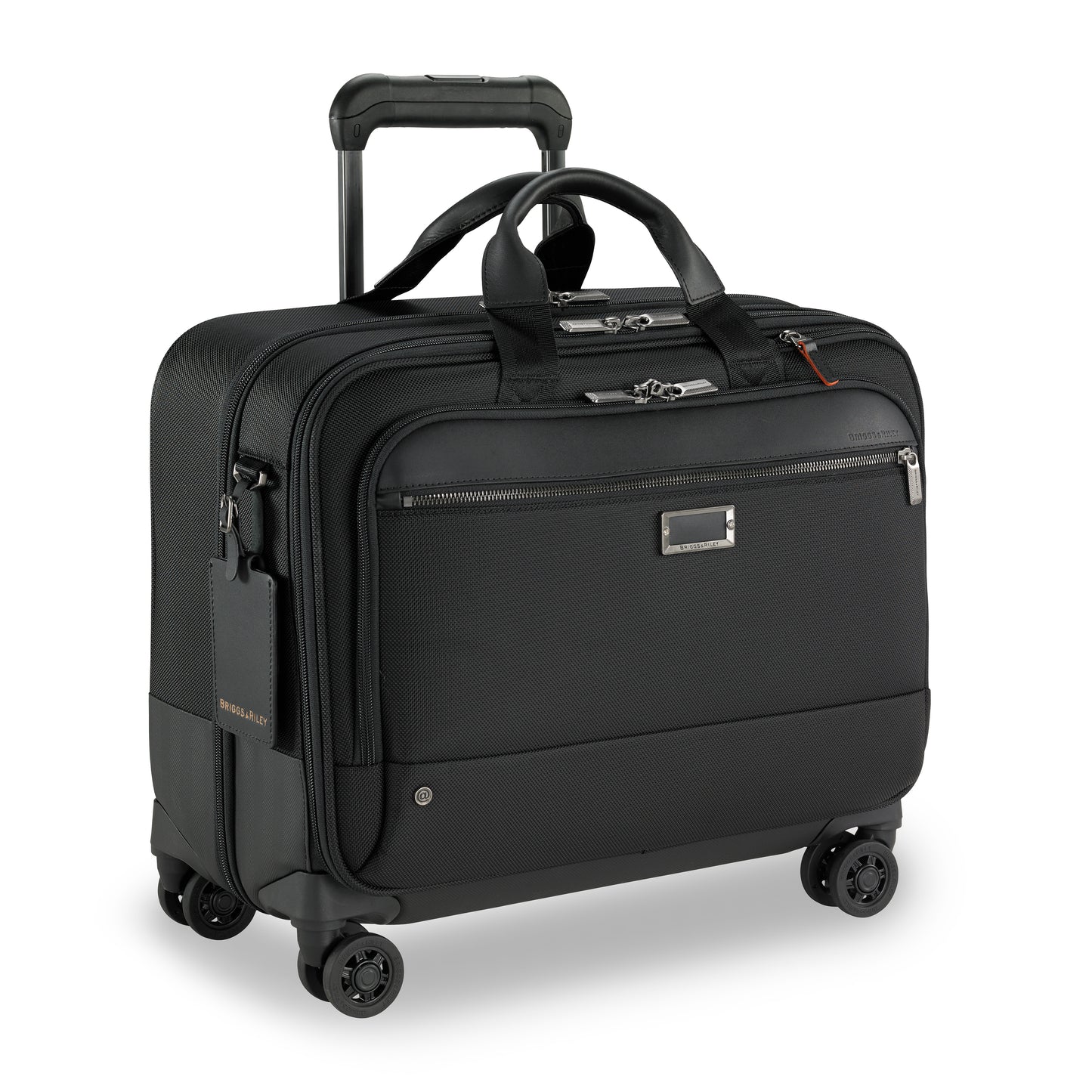 DISCONTINUED- Briggs & Riley @WORK Collection Softside Large Spinner Zippered Briefcase (Free Monogram)- KR430SP Black