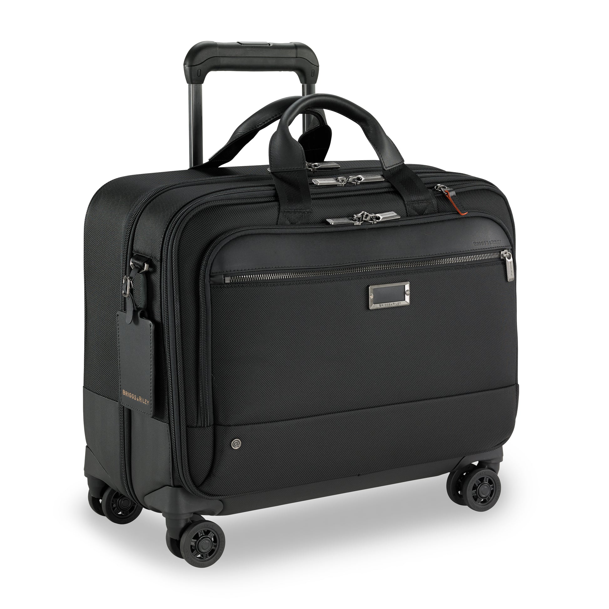 DISCONTINUED- Briggs & Riley @WORK Collection Softside Large Spinner Zippered Briefcase (Free Monogram)- KR430SP Black