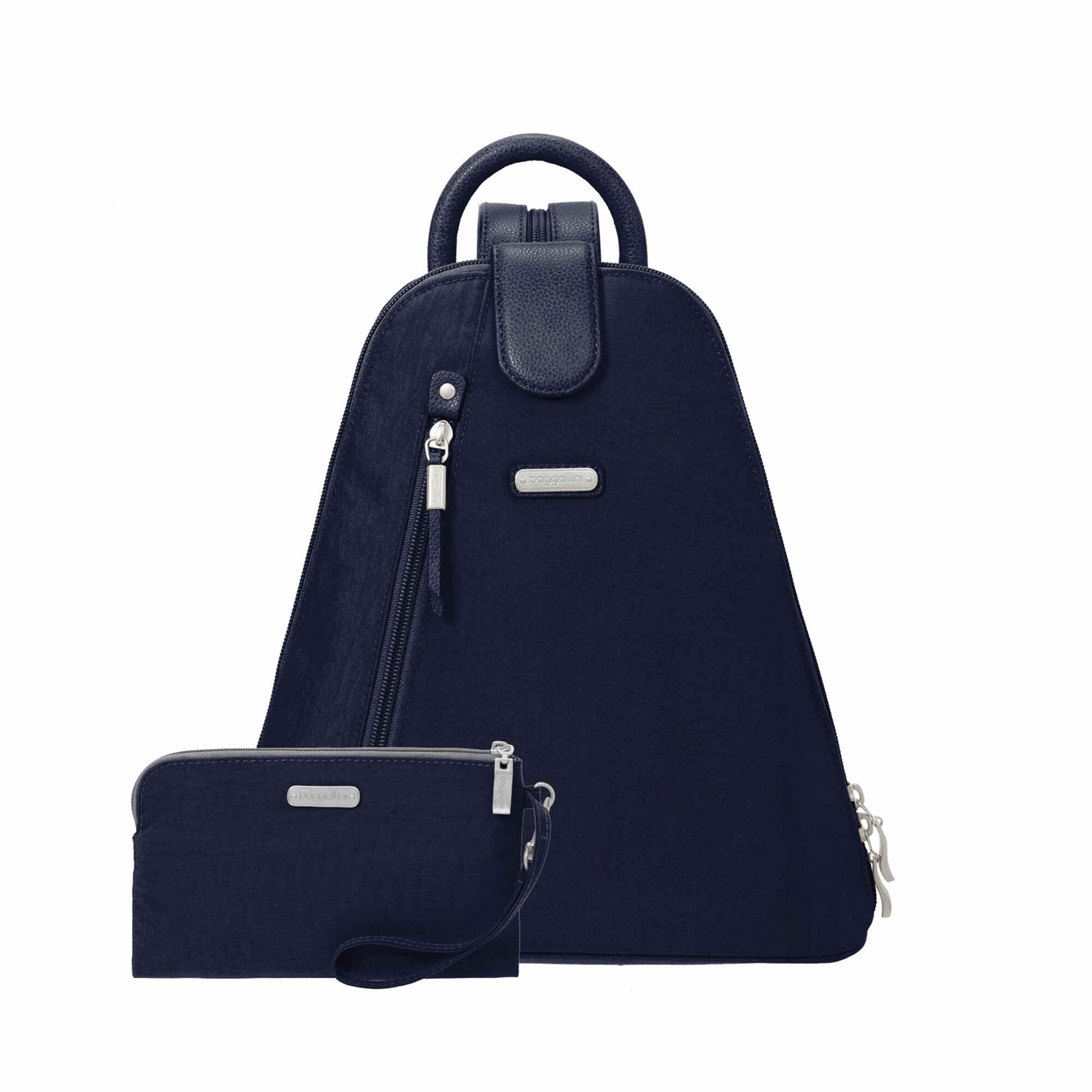 On Sale- Baggallini Metro Backpack With RFID Phone Wristlet Navy
