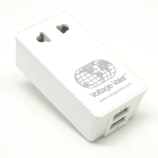 Voltage Valet Nongrounded Adapter Type A with USB White