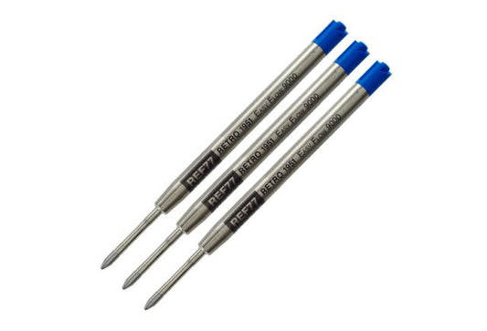 Retro 51 - Blue Easy Flow 9000 Ballpoint Refill 3pk Blue
