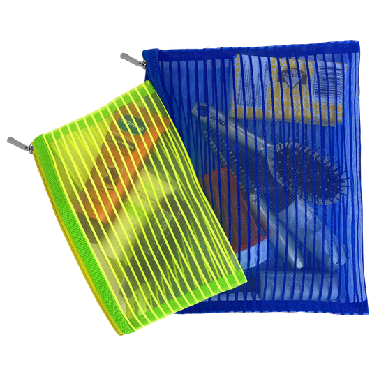 Mesh Travel Pouches - 2 pack Blue & Lime