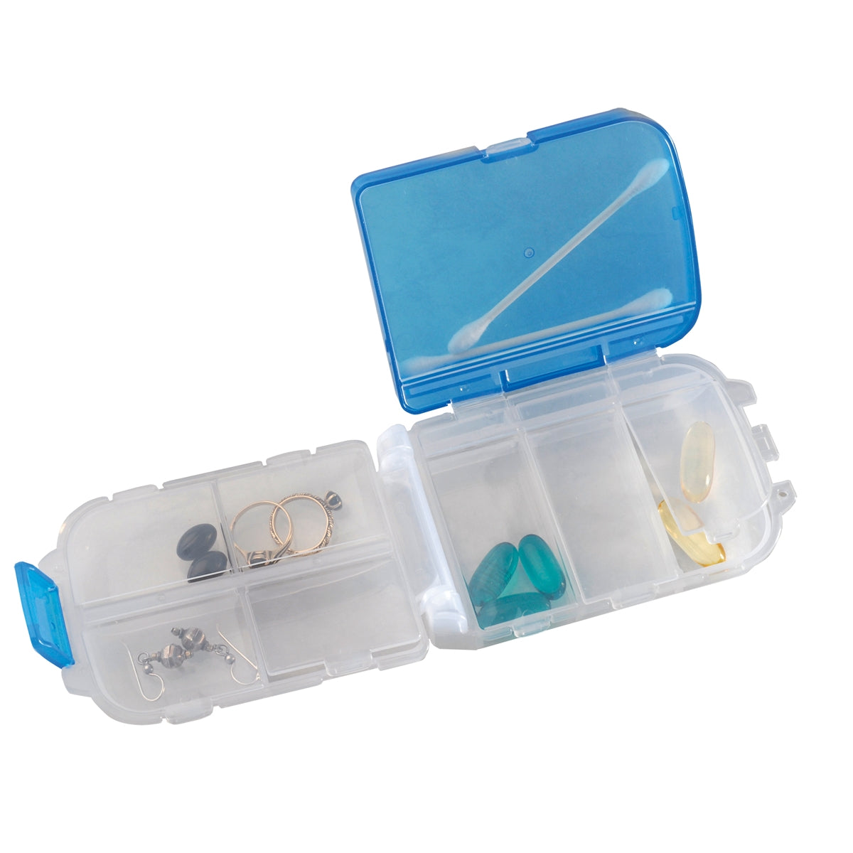 Smooth Trip Tri-fold Pill and Storage Box Blue