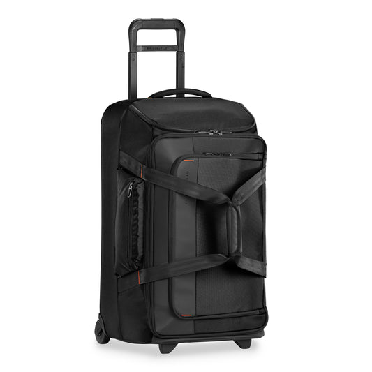 Briggs & Riley ZDX 27” Checked Medium Upright 2-Wheel Duffle ZXUWD127 Black