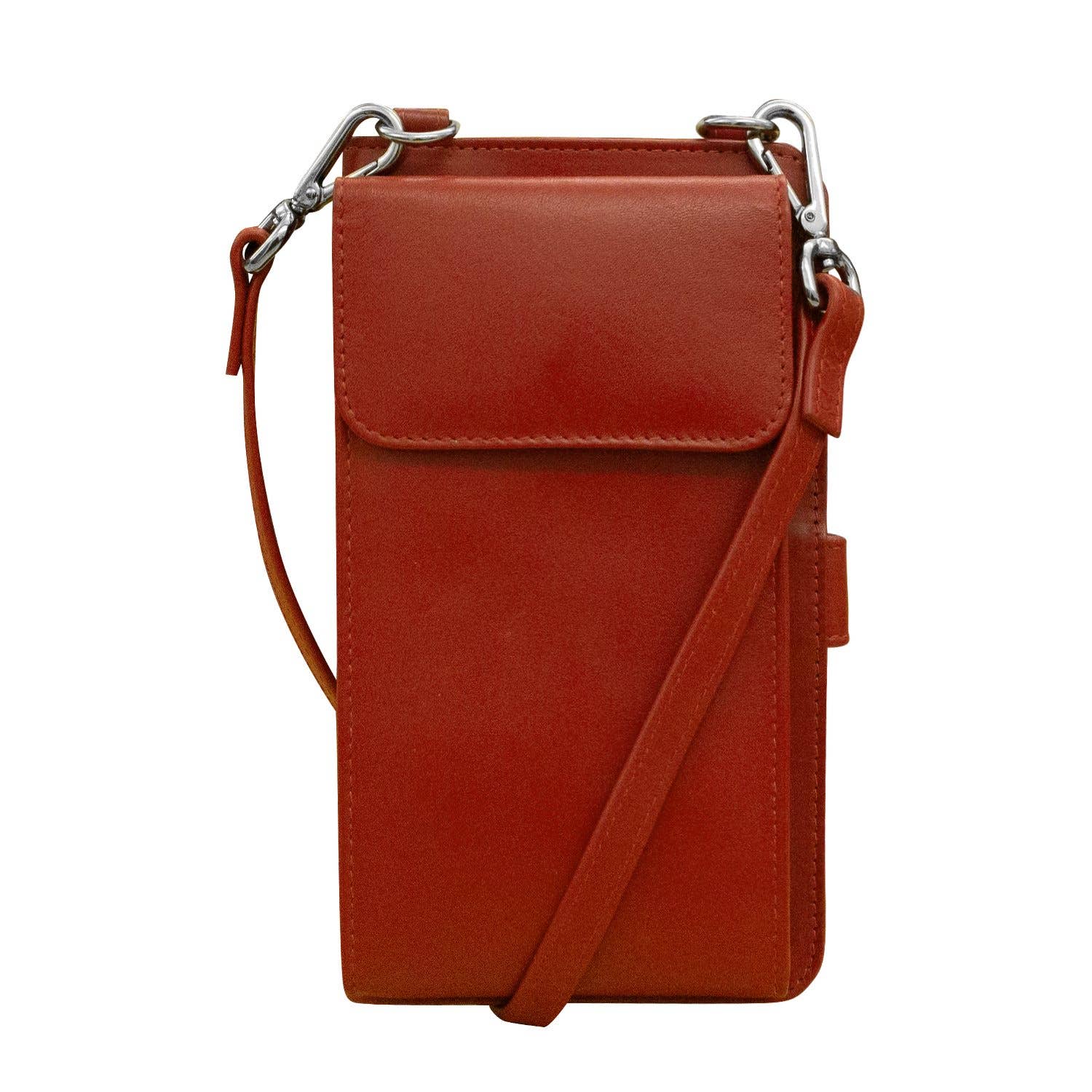 ili New York - RFID blocking leather Phone Wallet Crossbody- 6363 Red