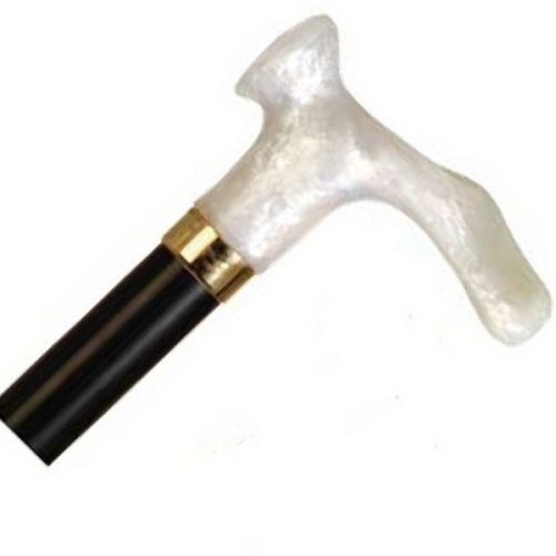Alex Orthopedics - Wood Cane With Pearl Acrylic Contour Handle Left Pearl
