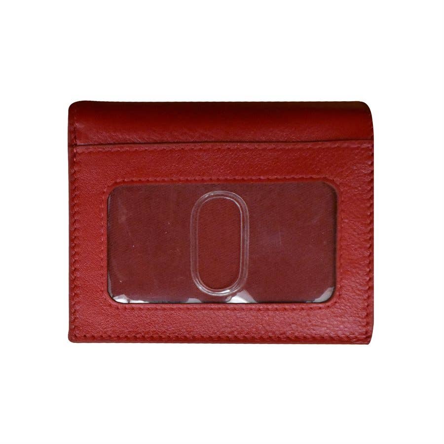 ili New York -Leather RFID blocking Small Snap Wallet- 7177 Red
