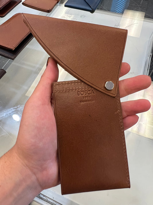 Bosca Italio Flipper Leather Wallet Case (Light Brown)