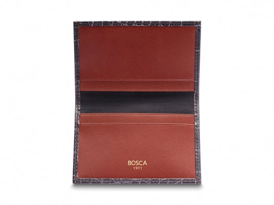Bosca VINTAGE CROCCO Leather Calling Card Case Wallet