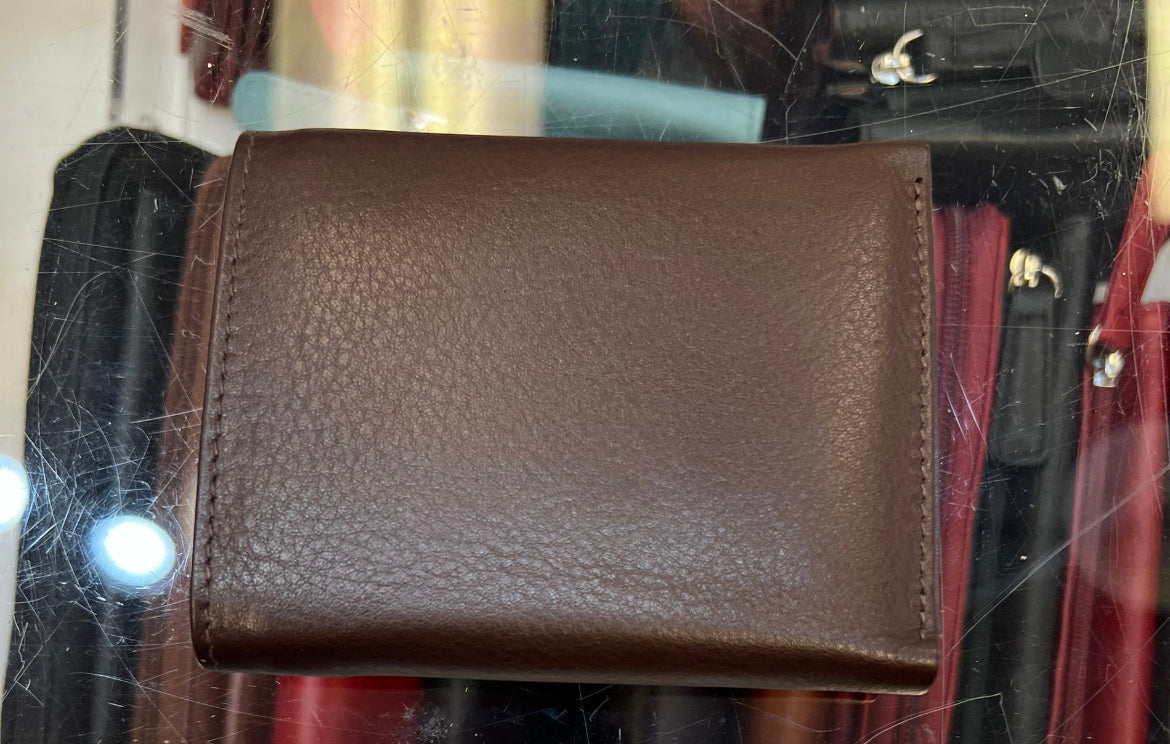 ili New York RFID Trifold Leather Wallet (Brown)