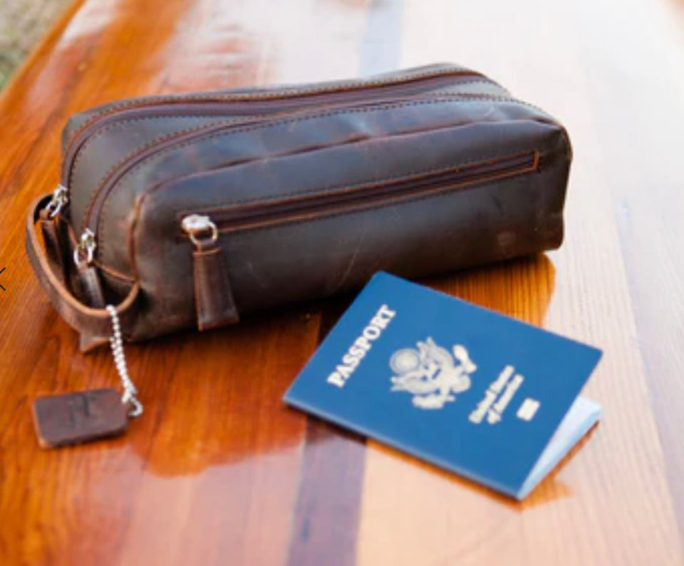 Osgoode Marley Leather Travel Toiletry Bag (Brown) Brown