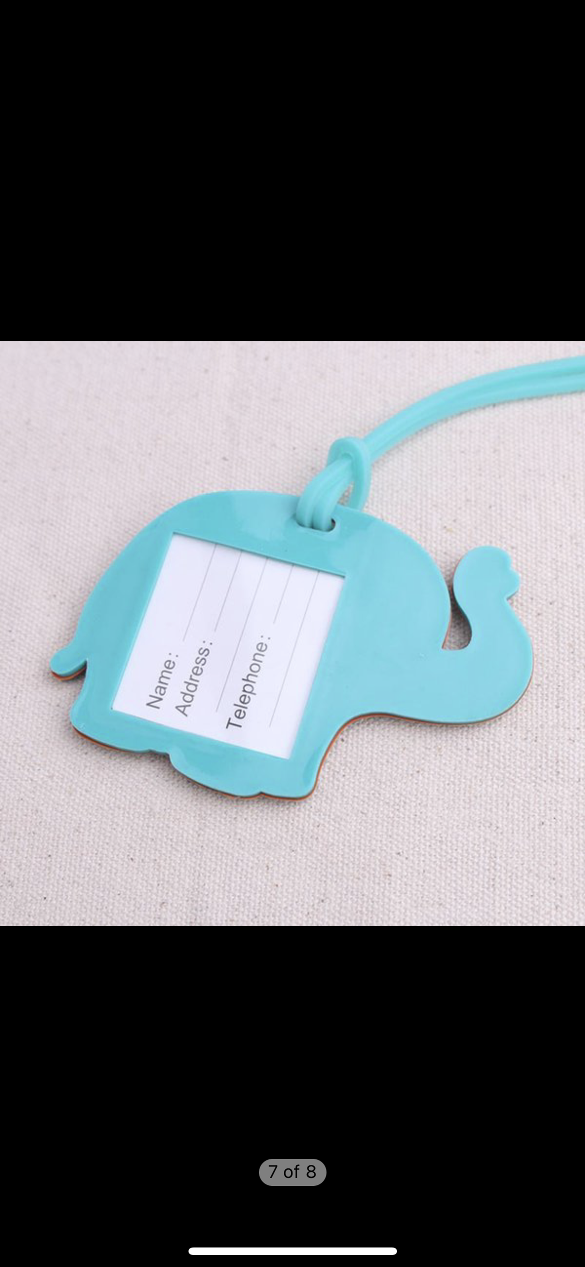 Orange Elephant Luggage Tag- $3.00