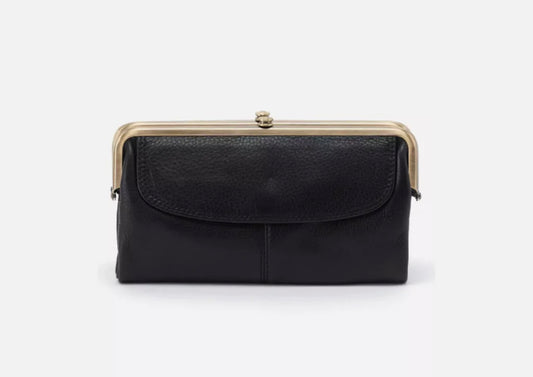 HOBO Leather Lauren Clutch Wallet Black