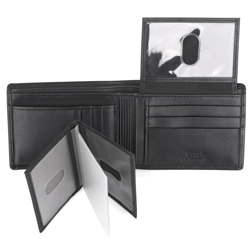 Dopp® Leather Regatta RFID Double ID Credit Card Billfold Wallet Black