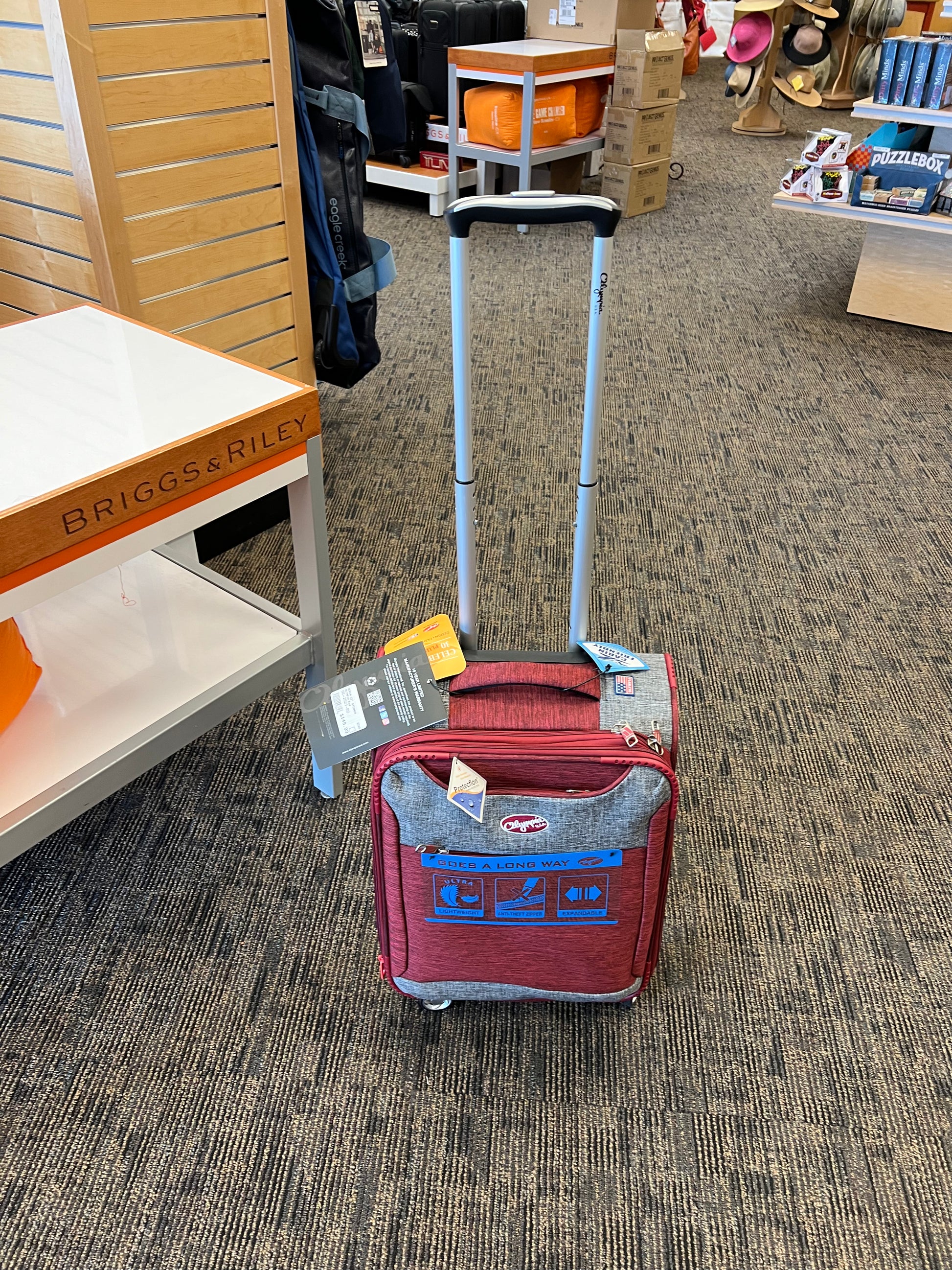 FINAL SALE - Olympia Denim 22” Carry-On Softside Spinner (Red)- OE-2621- $59.99