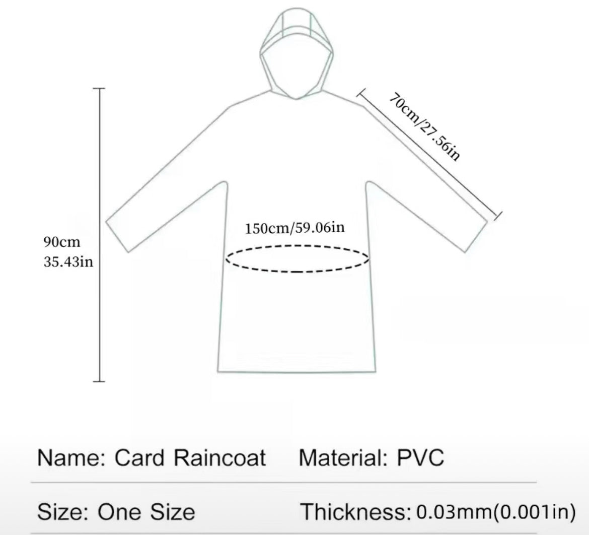 Rain Card Poncho - 1 piece