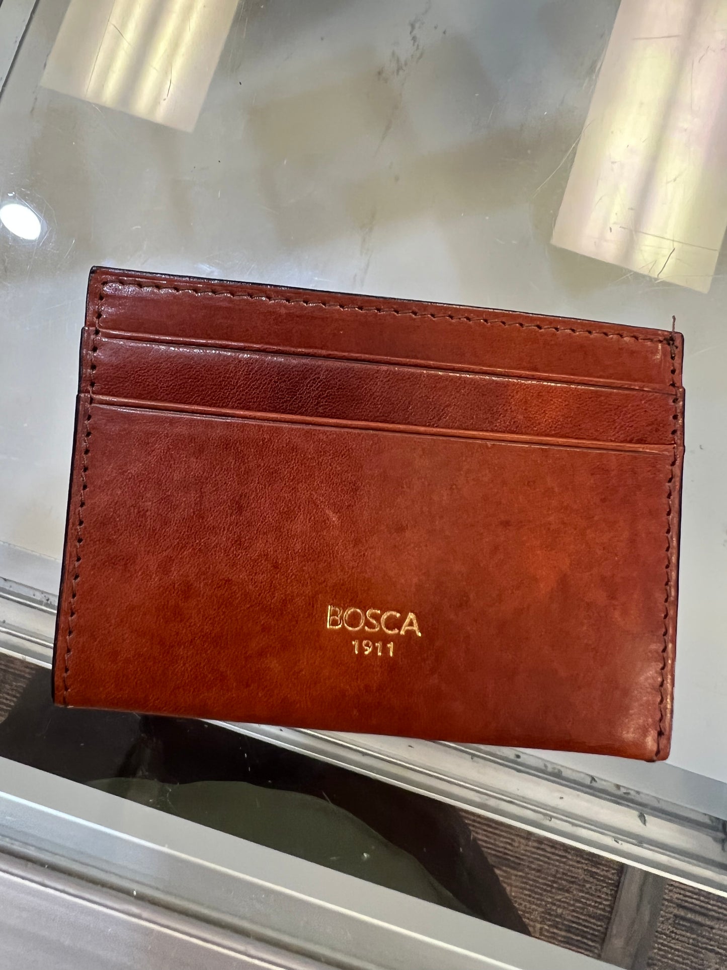 Bosca Weekend Leather Wallet Amber