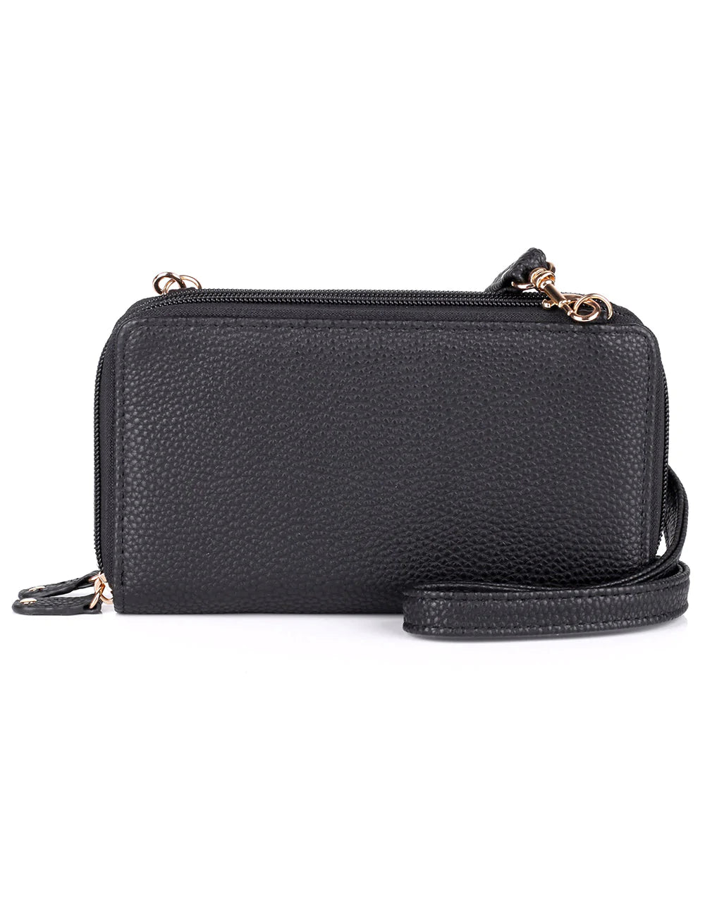 Julia Buxton Textured RFID Ultimate Double Zip Organizer Wallet Bag Black
