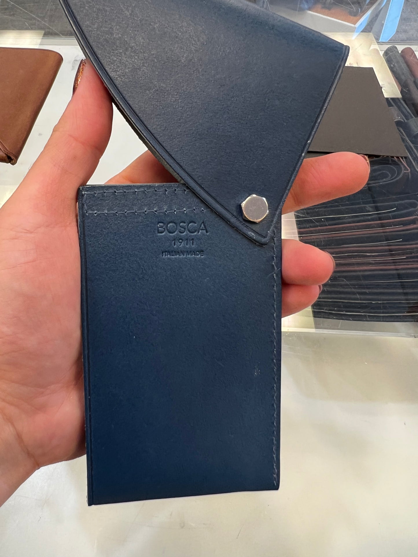 Bosca Italio Flipper Leather Wallet Case