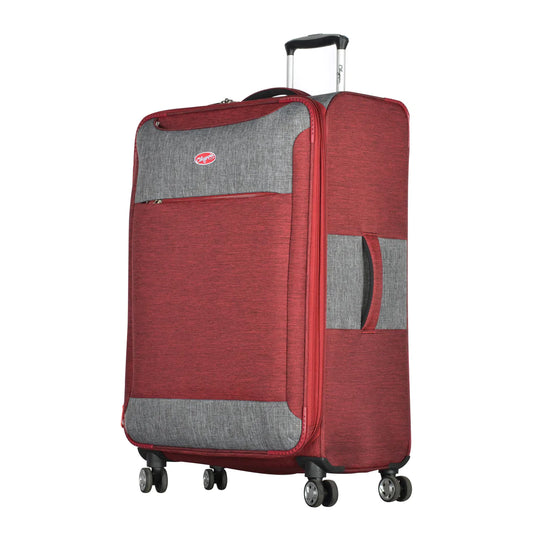 FINAL SALE- Olympia Denim 30” Large Expandable Softside Spinner (Red)