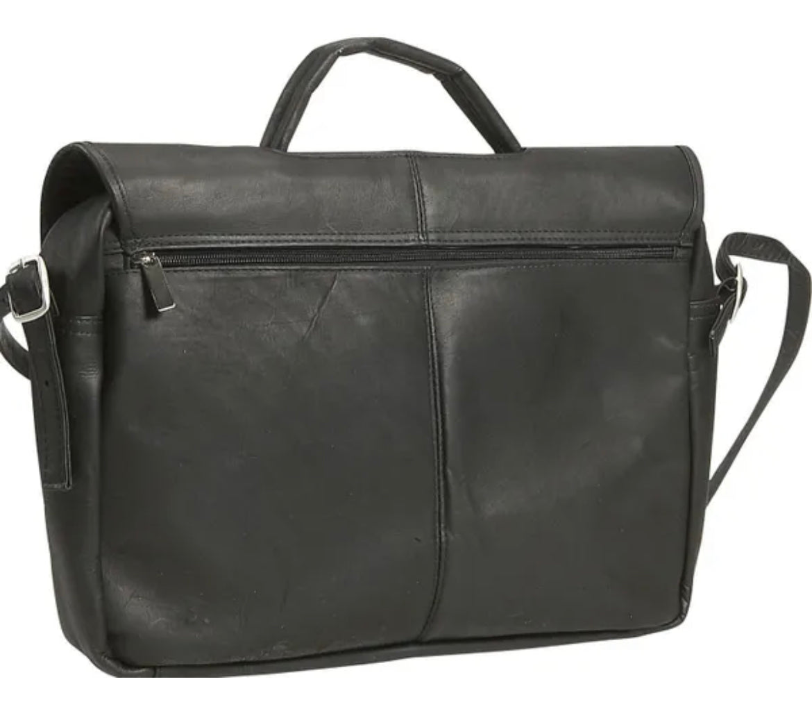 David King & Co. 172 Leather Single Gusset Porthole Zippered Briefcase