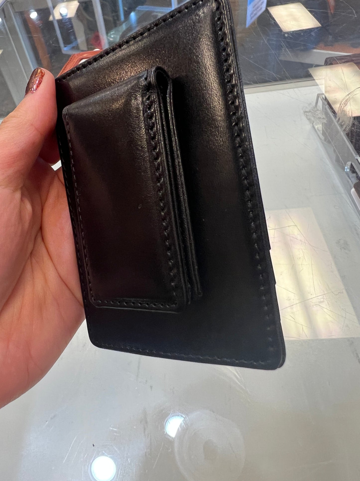 Bosca Money Clip Oldleather Wallet With Pocket