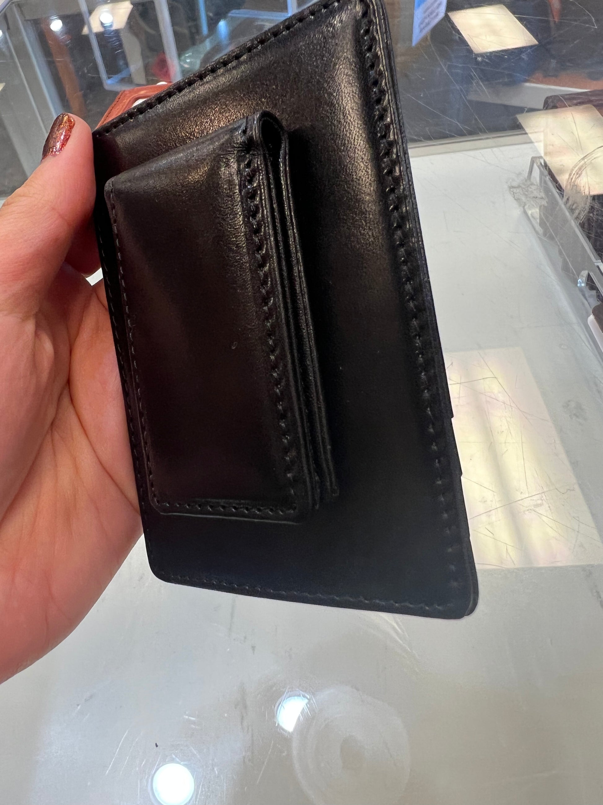 Bosca Money Clip Oldleather Wallet With Pocket