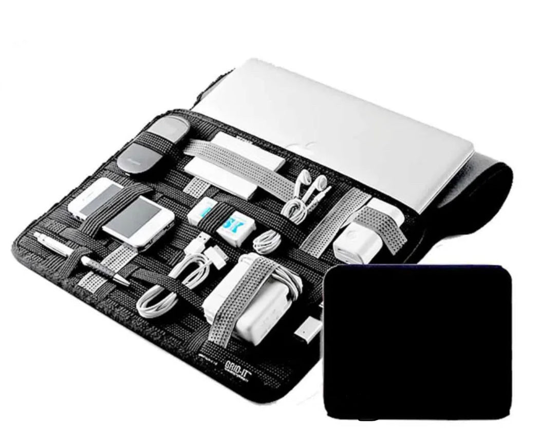 On Sale- Neoprene Digital Storage Organizer Grid with Velcro enclosure –  Lieber's Luggage