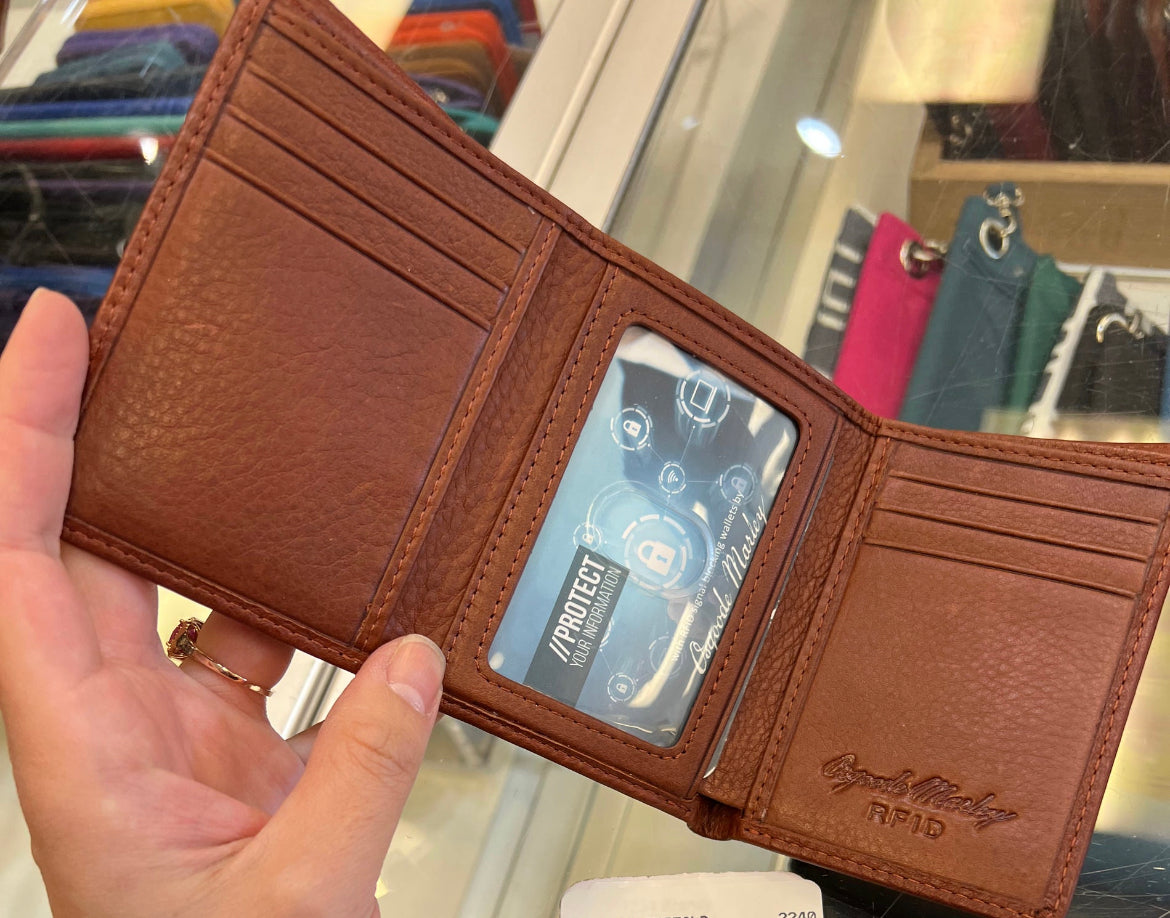 Osgoode Marley RFID Trifold Leather Wallet (Brandy)