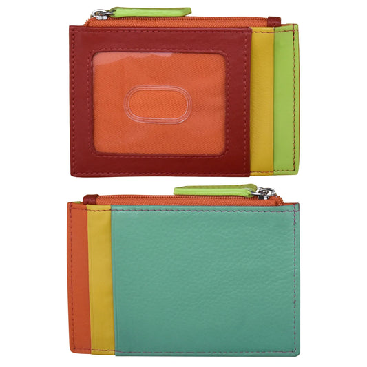 ili New York RFID Leather Zippered I.D. Wallet- 7416 Citrus