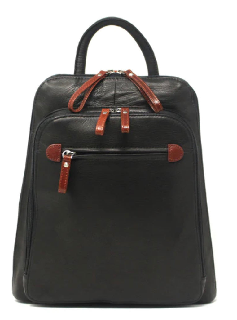 Osgoode Marley Leather Organizer Backpack BLK WHISKEY