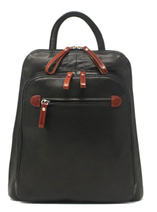 Osgoode Marley Leather Organizer Backpack BLK WHISKEY