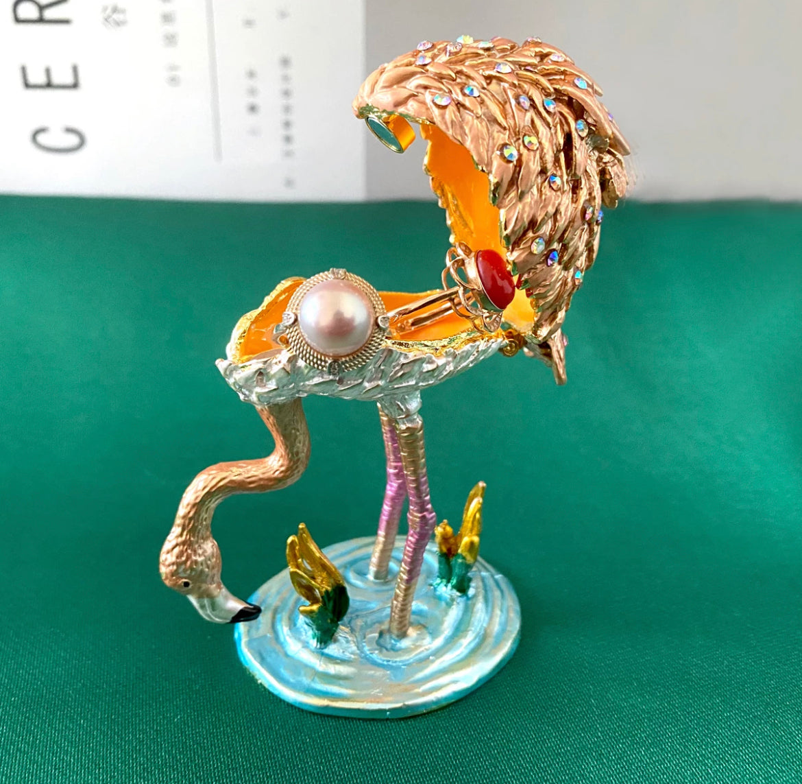 Ring/Trinket Treasure Keeper- Flamingo