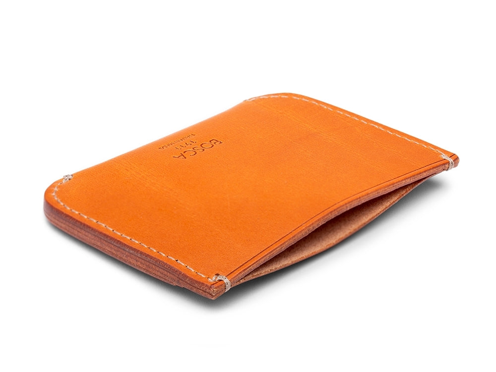 Bosca Leather Italio Front Pocket Card Case (in Saddle, last one in stock!)