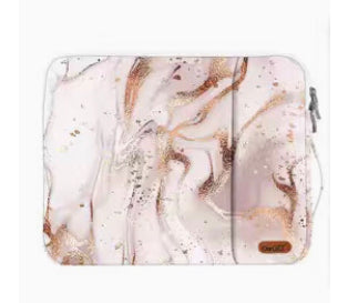 Marble Print Laptop Sleeve-13 inch Ivory Gold