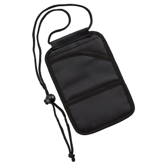 Smooth Trip RFID Blocking Boarding Pass Holder Neck Pouch Wallet Black