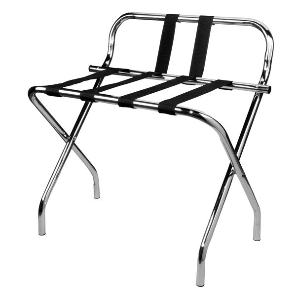 Chrome Folding Luggage Rack with Guard - In-Store Pickup Only Chrome