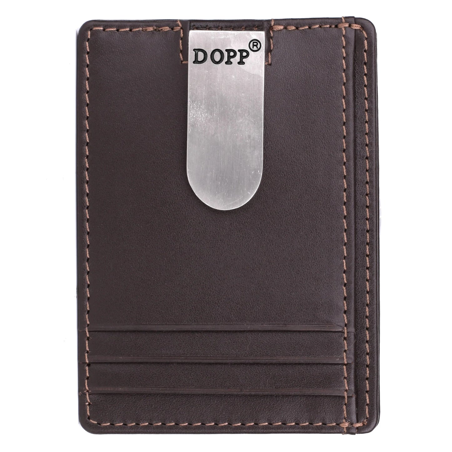 Dopp Regatta Front Pocket RFID Money Clip Wallet Brown