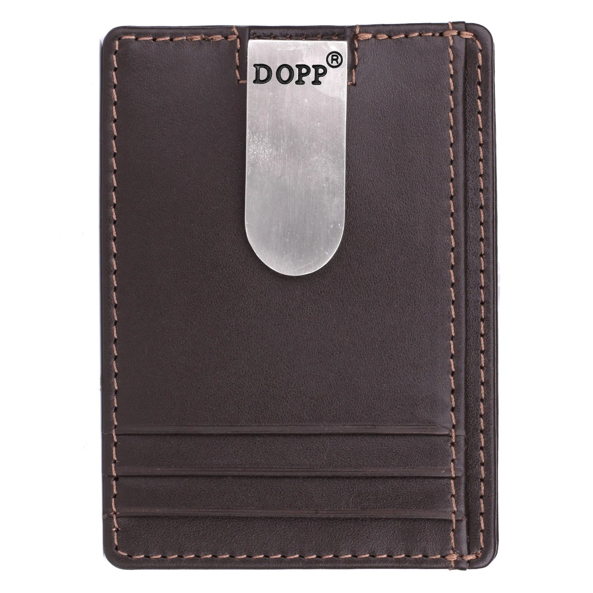 Dopp Regatta Front Pocket RFID Money Clip Wallet Brown