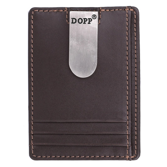 Dopp Regatta Front Pocket RFID Money Clip Wallet Brown
