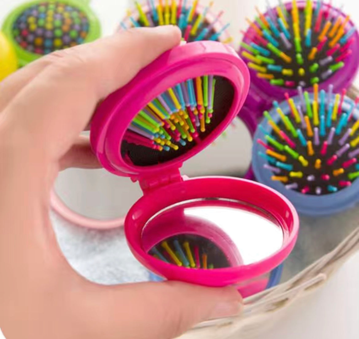 Round Hair Brush/Mirror