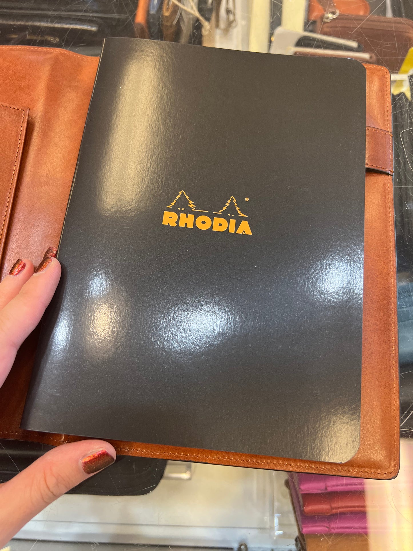 Bosca Large Leather Journal Padfolio (Amber)
