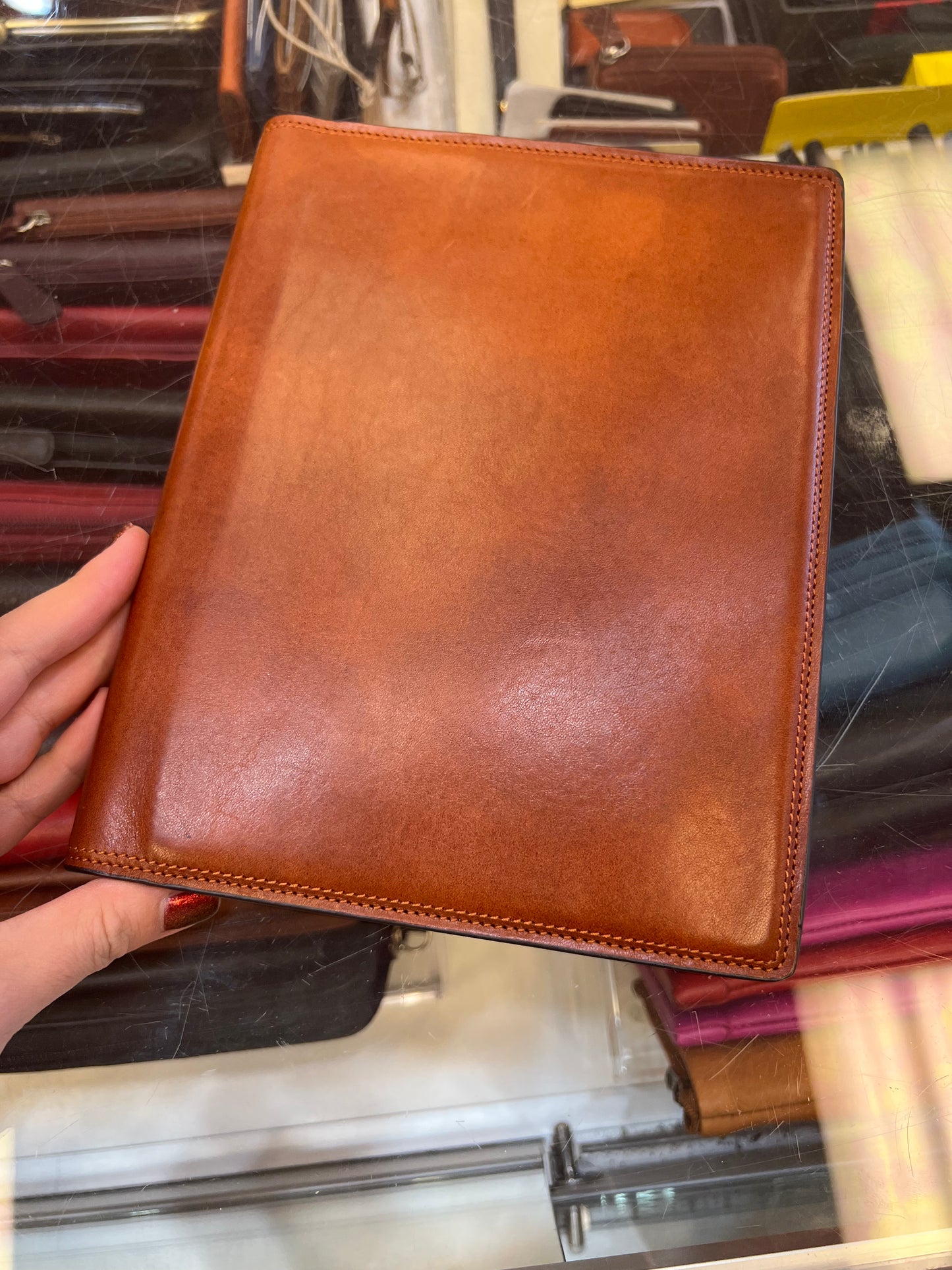 Bosca Large Leather Journal Padfolio (Amber) Amber