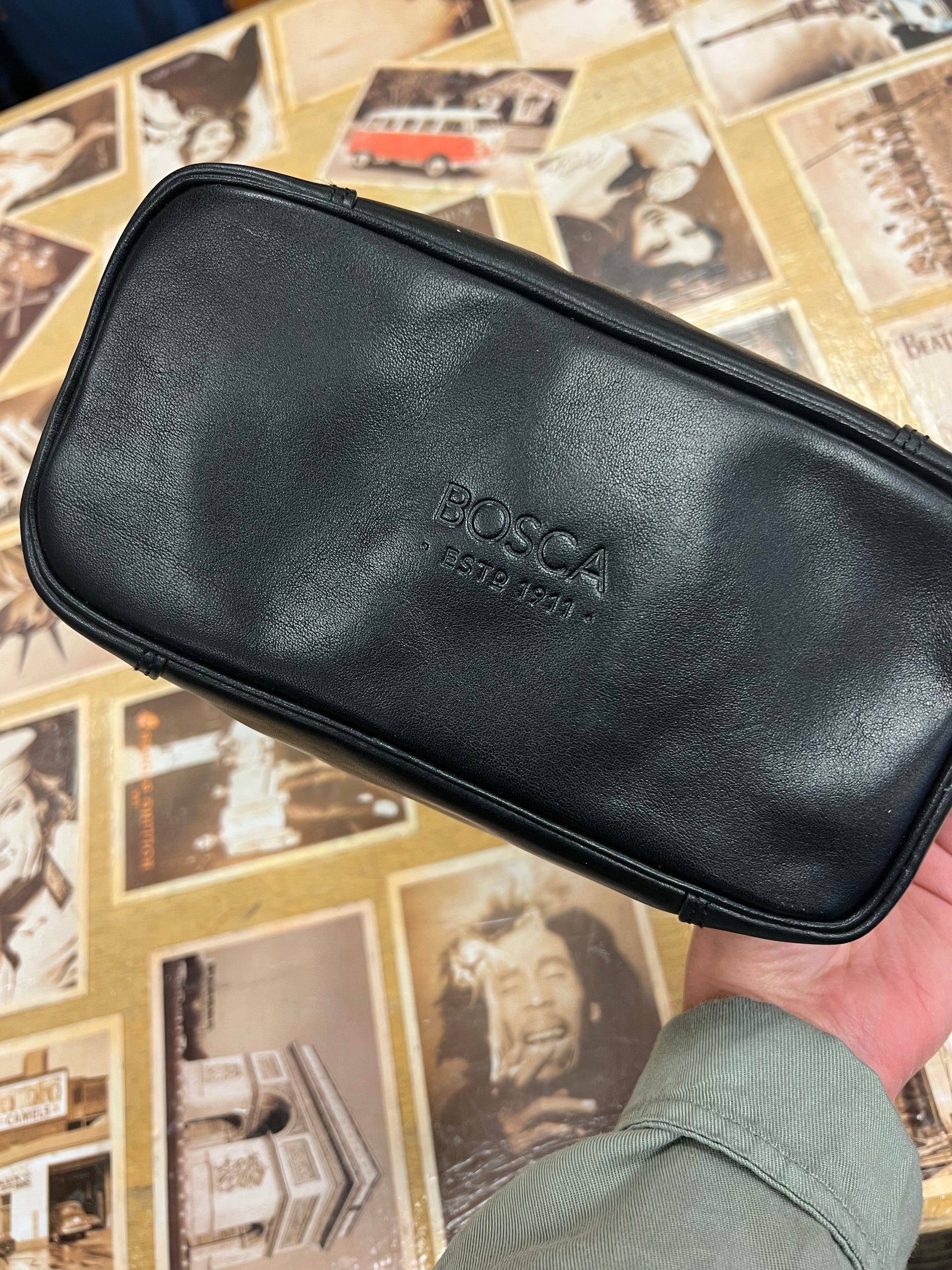 Bosca Leather Toiletry Kit