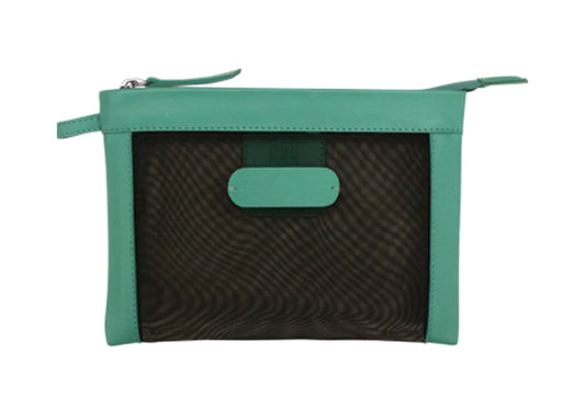 ili New York Small Mesh Pouch (Turquoise/Black) TURQ BLK