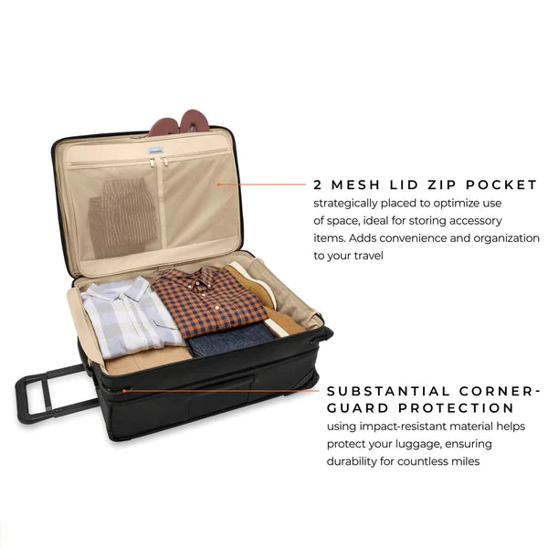 Briggs & Riley Baseline 26” Softside 2-Wheel Expandable Upright with Suiter (Free Monogram) - BLU126CX